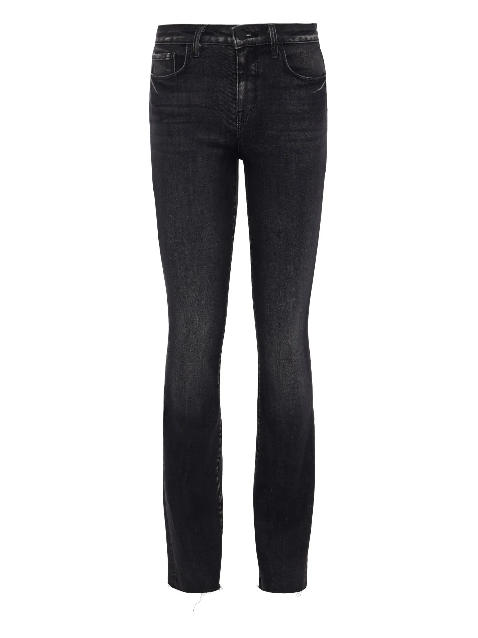 Ruth High Rise Straight Raw Obsidian