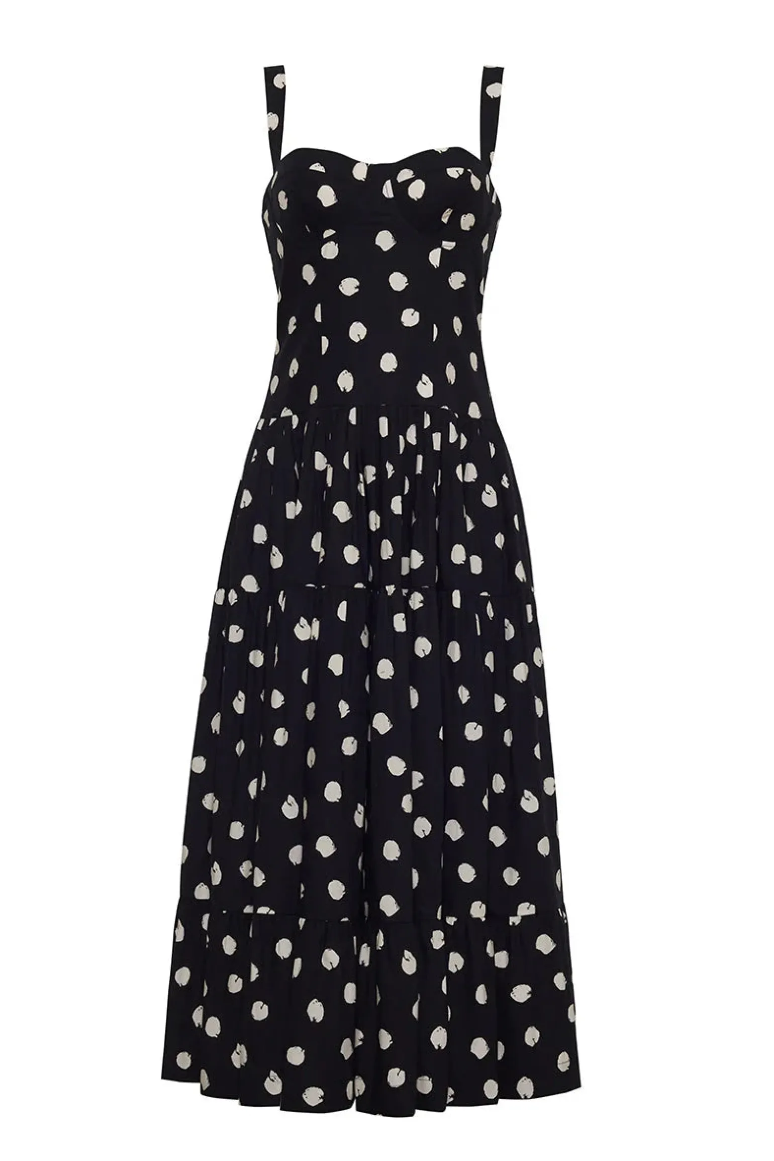 Santiago Midi Dress Spot Black Egret