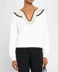 Sava Crewneck Ivory Crochet