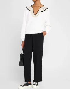 Sava Crewneck Ivory Crochet