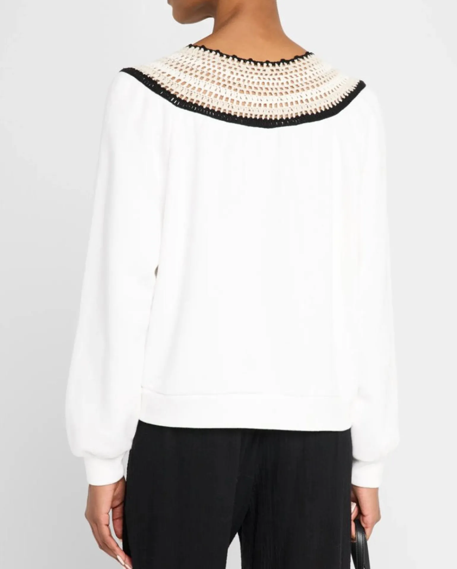 Sava Crewneck Ivory Crochet