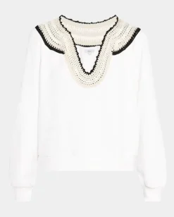 Sava Crewneck Ivory Crochet