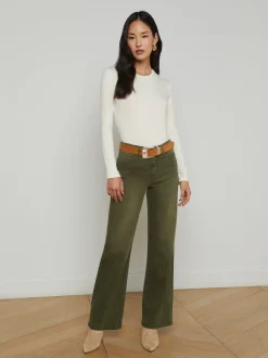 Scottie High Rise Wide Leg Picholine