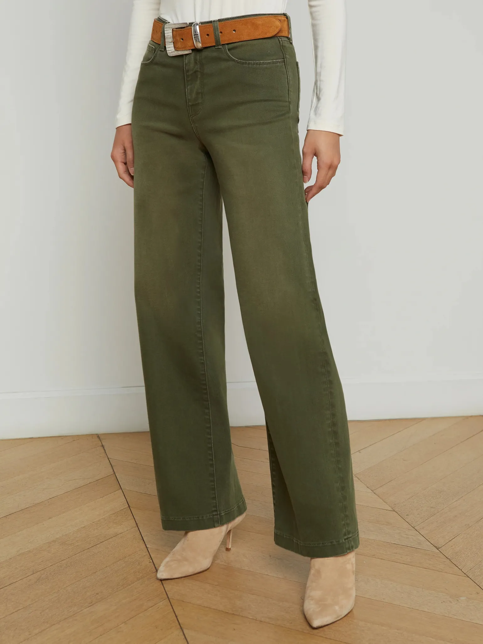 Scottie High Rise Wide Leg Picholine