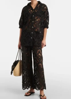 Seashell Eyelet Pants Black
