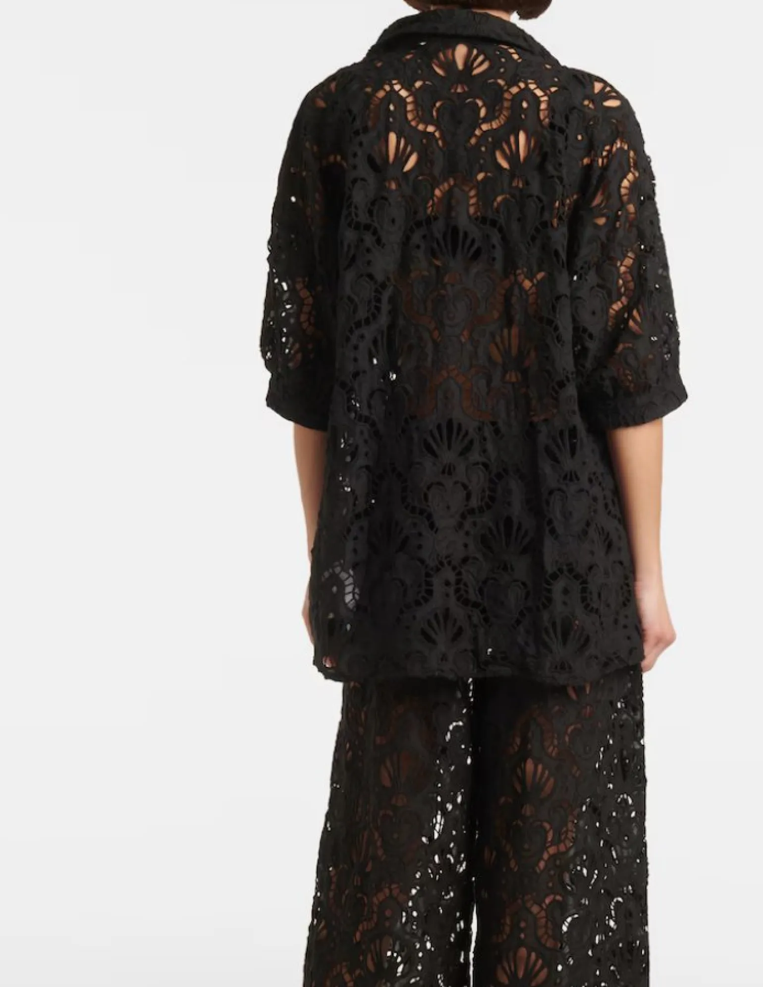Seashell Eyelet Shirt Black