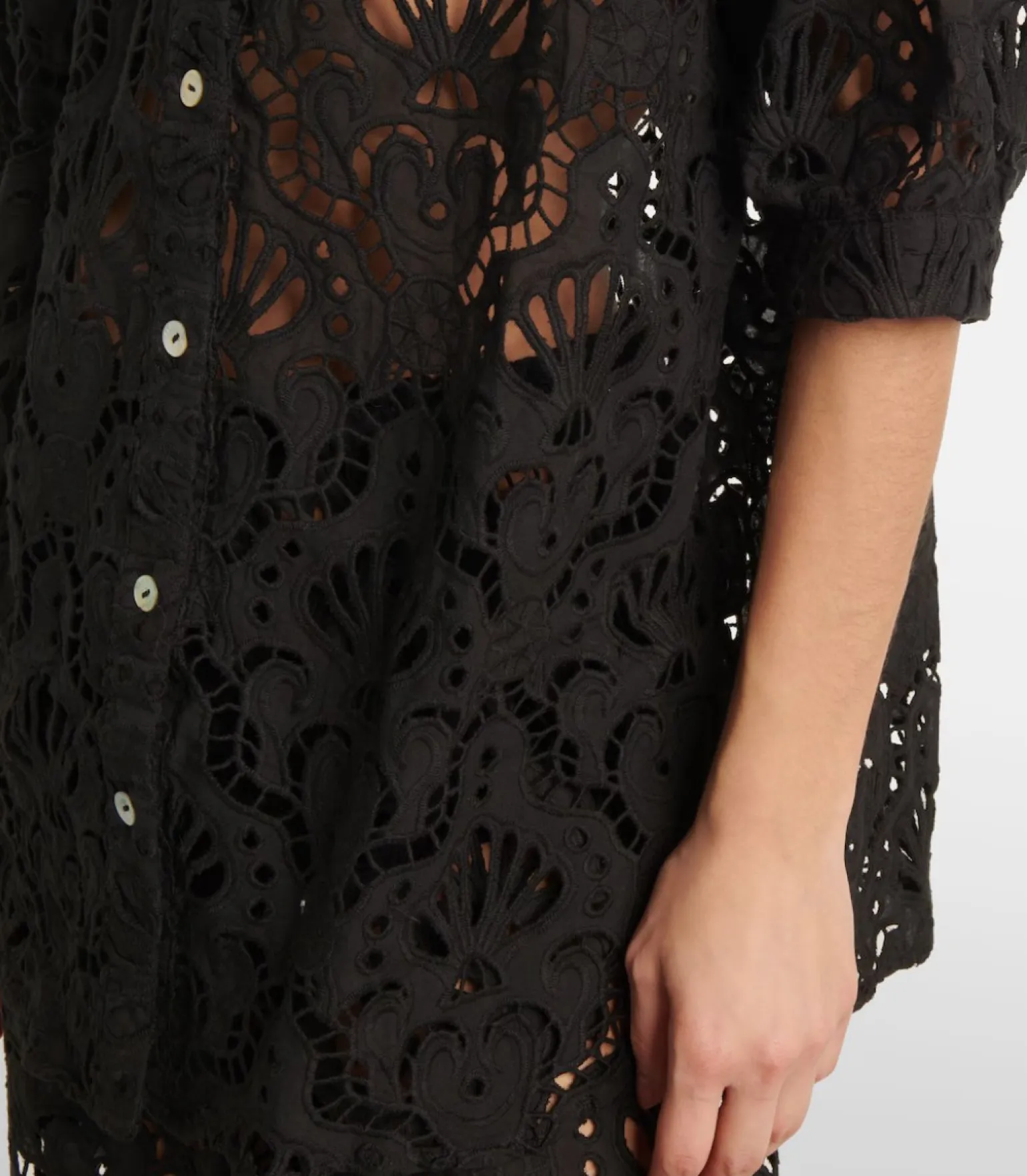Seashell Eyelet Shirt Black