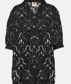 Seashell Eyelet Shirt Black
