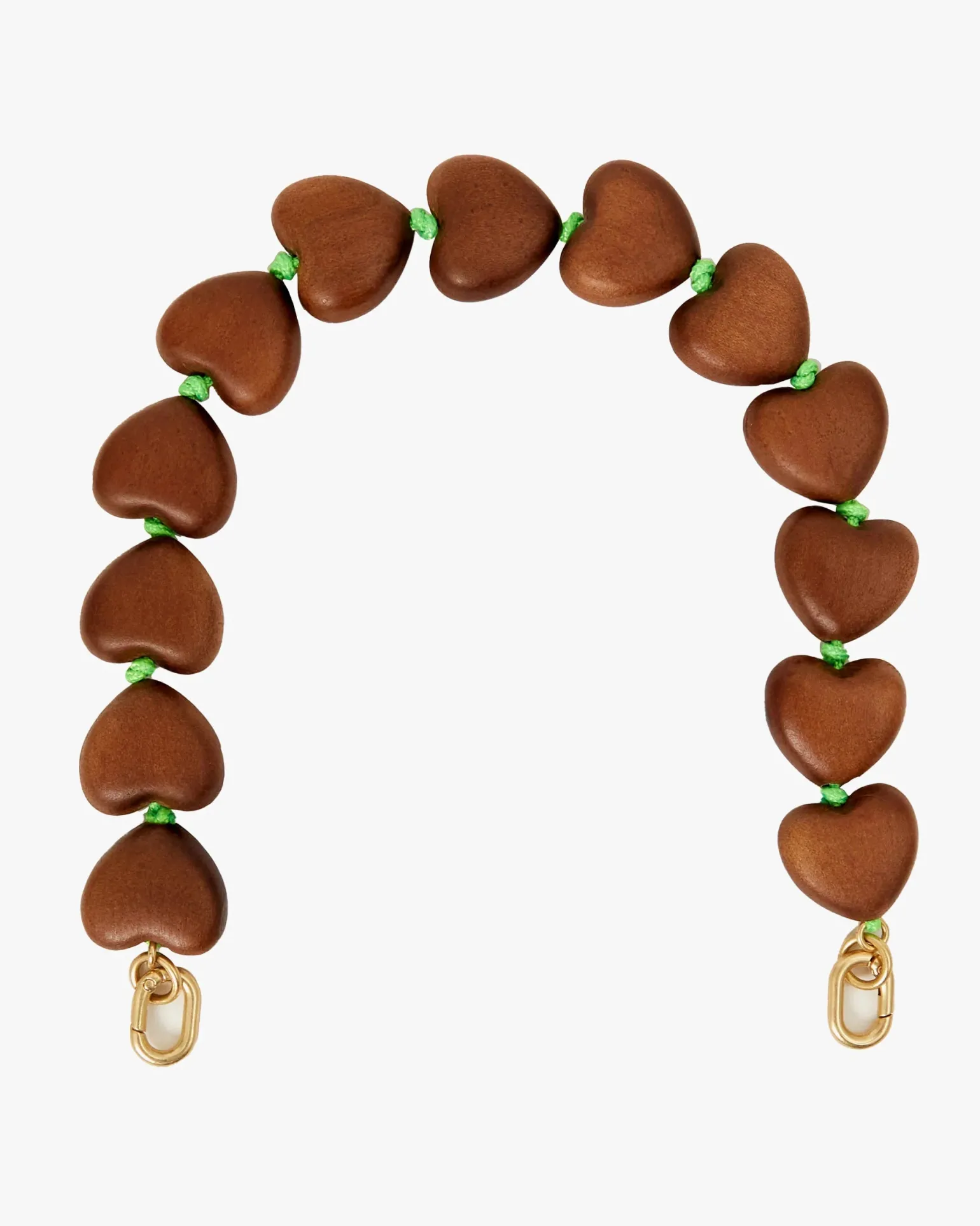 Shortie Strap Heart Collar Dark Wood