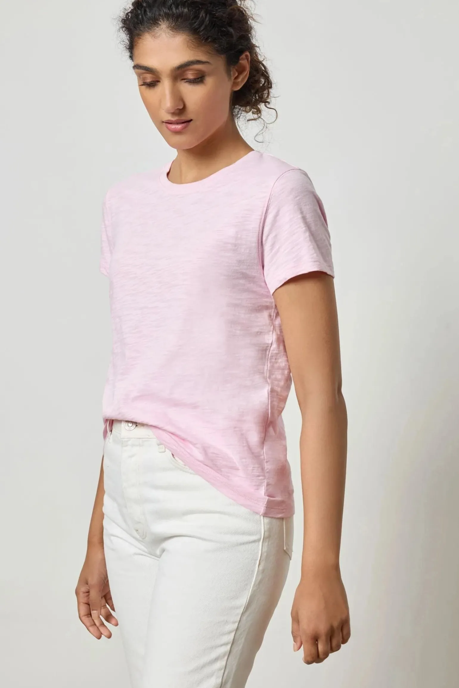 Short Sleeve Back Seam Crewneck Peony