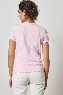 Short Sleeve Back Seam Crewneck Peony