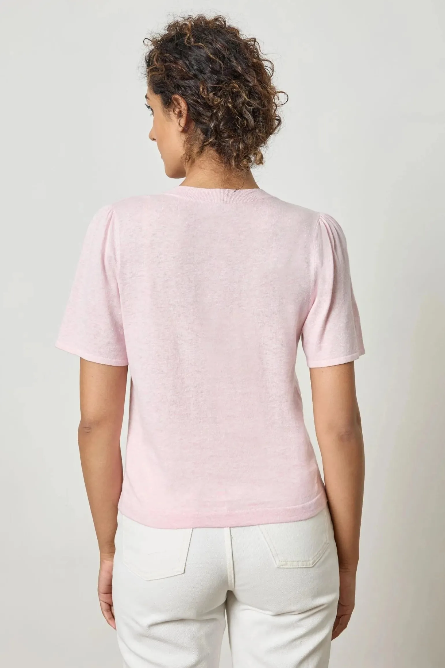 Short Sleeve V-Neck Sweater Wildflower