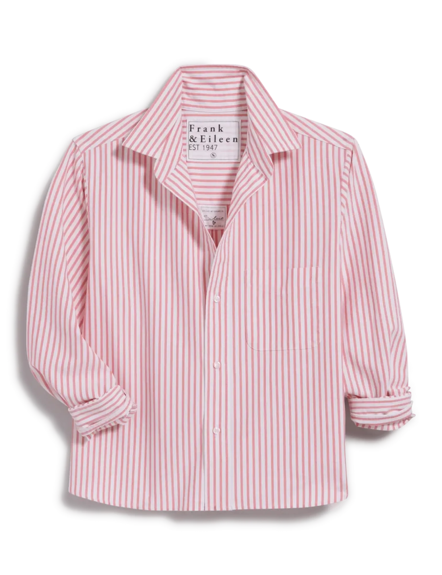 Silvio Untuckable Button-Up Shirt Coral Stripe