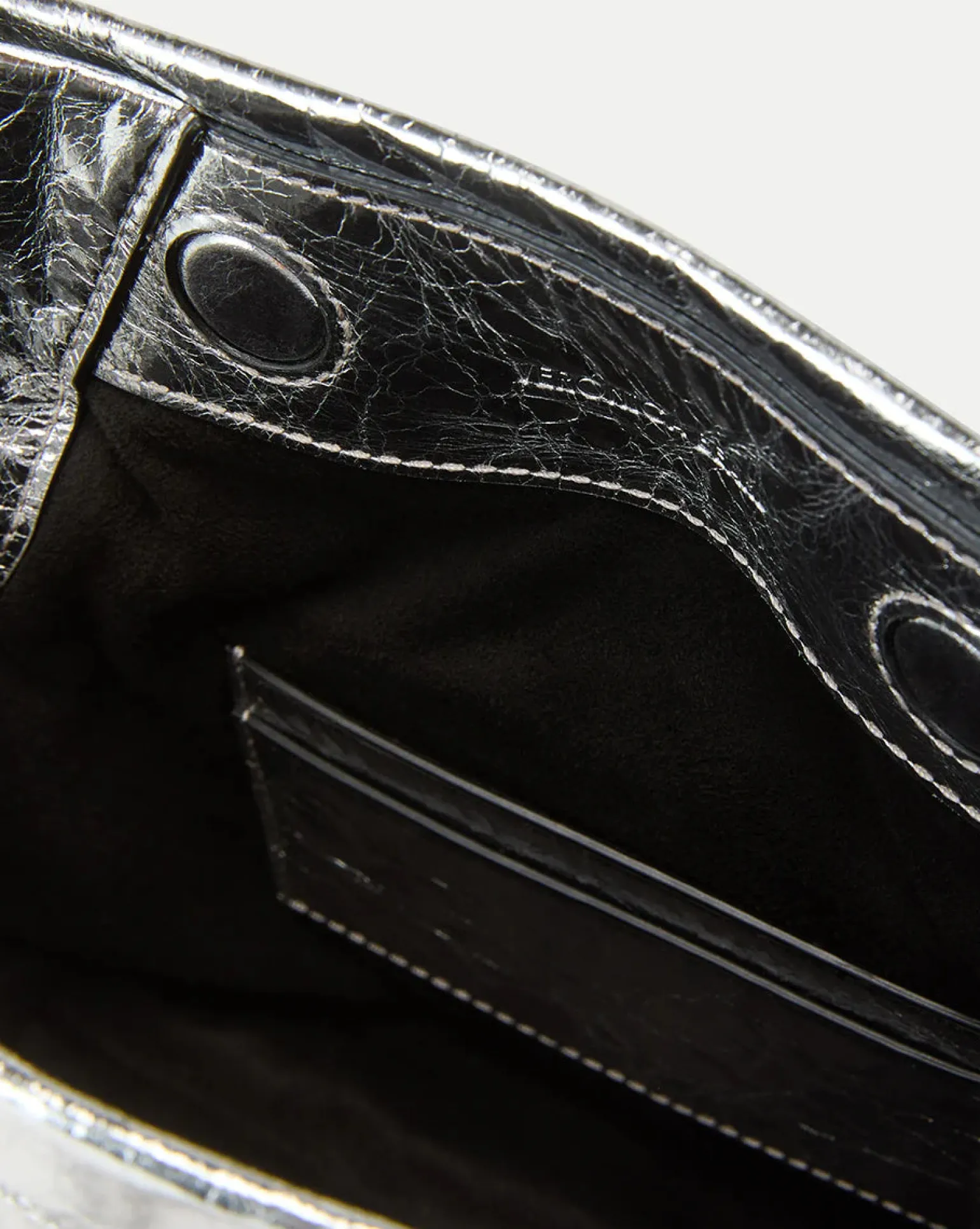Small Metallic Slouch Shoulder Bag Silver