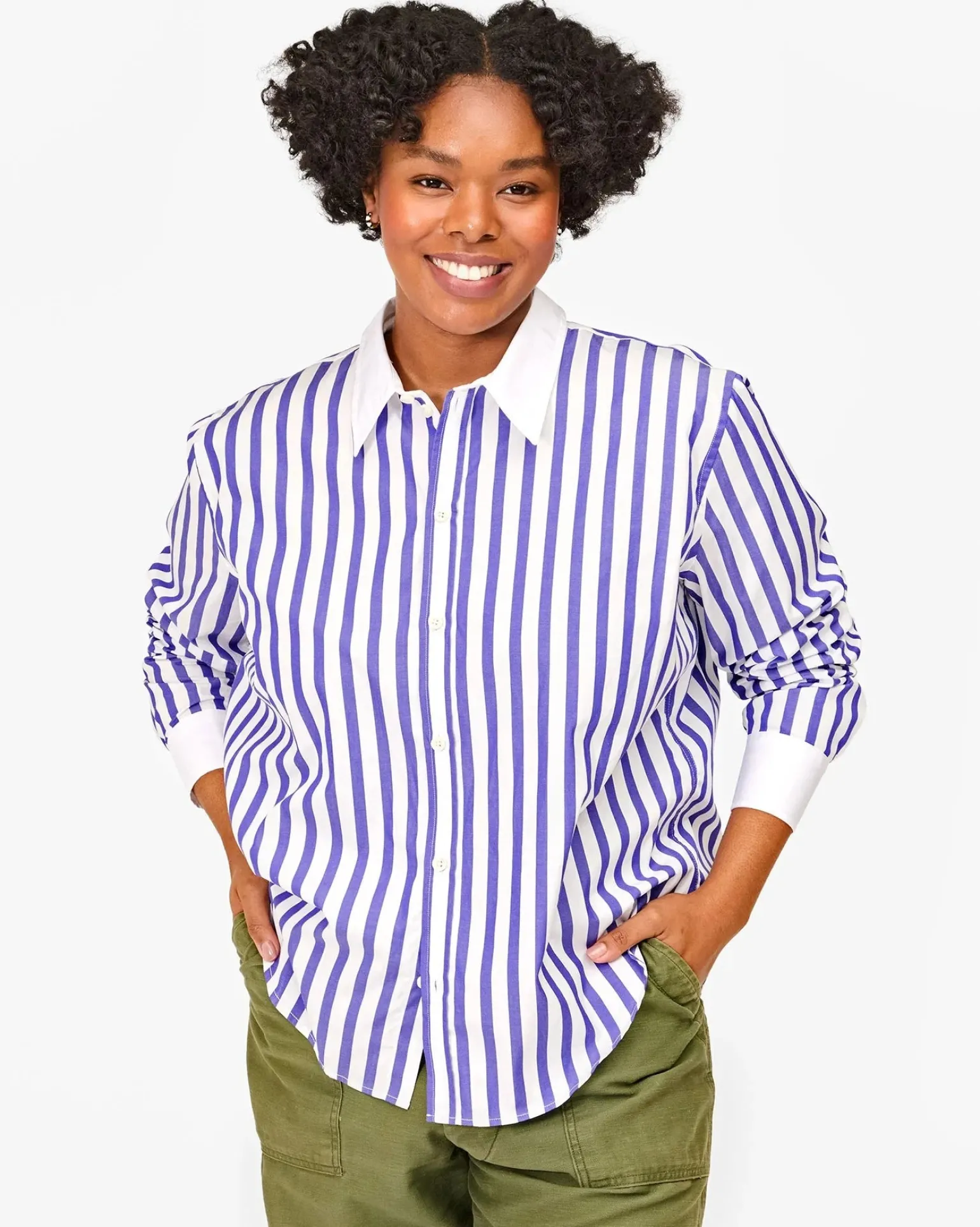 Suzette Shirt Royal/White Stripe