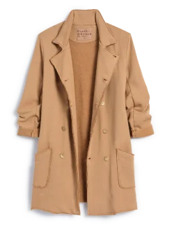 Sweatshirt Trench Coat Camel