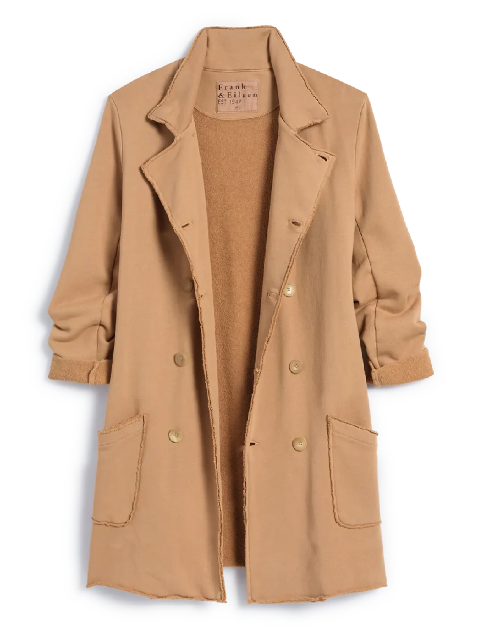 Sweatshirt Trench Coat Camel