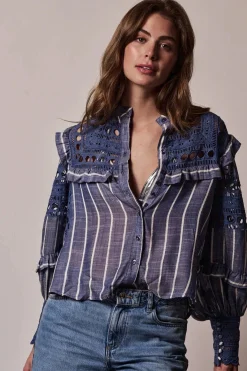 The Danielle Shirt Chambray Stripe