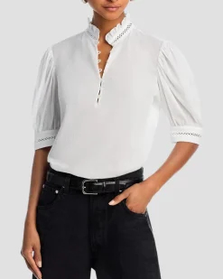 The Ruffle Collar Top White