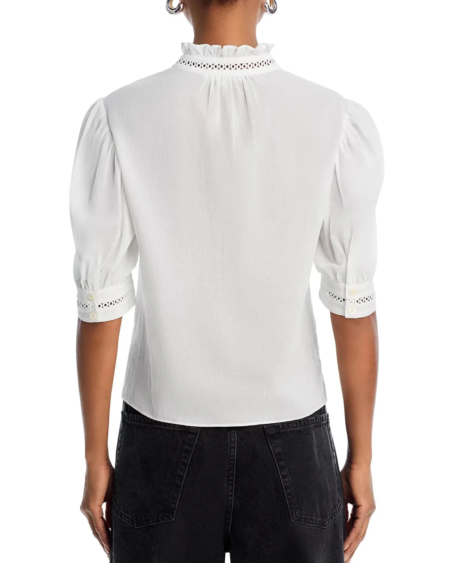 The Ruffle Collar Top White