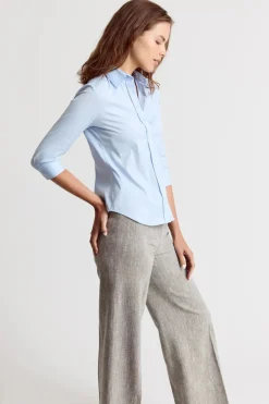 The 3/4 Sleeve Essentials Icon Shirt Blue Dawn