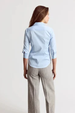 The 3/4 Sleeve Essentials Icon Shirt Blue Dawn