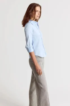 The 3/4 Sleeve Essentials Icon Shirt Blue Dawn