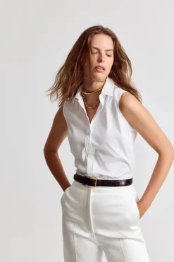 The Sleeveless Shirt White