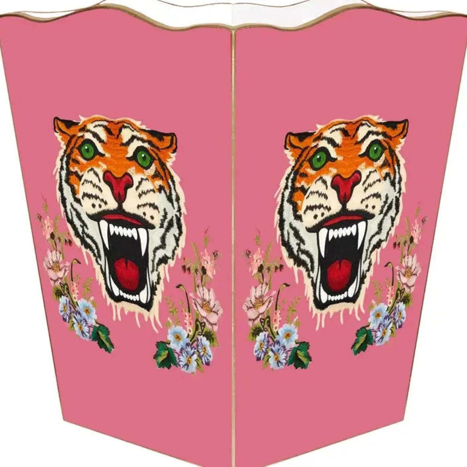 Tiger Wastepaper Basket Pink & Blue