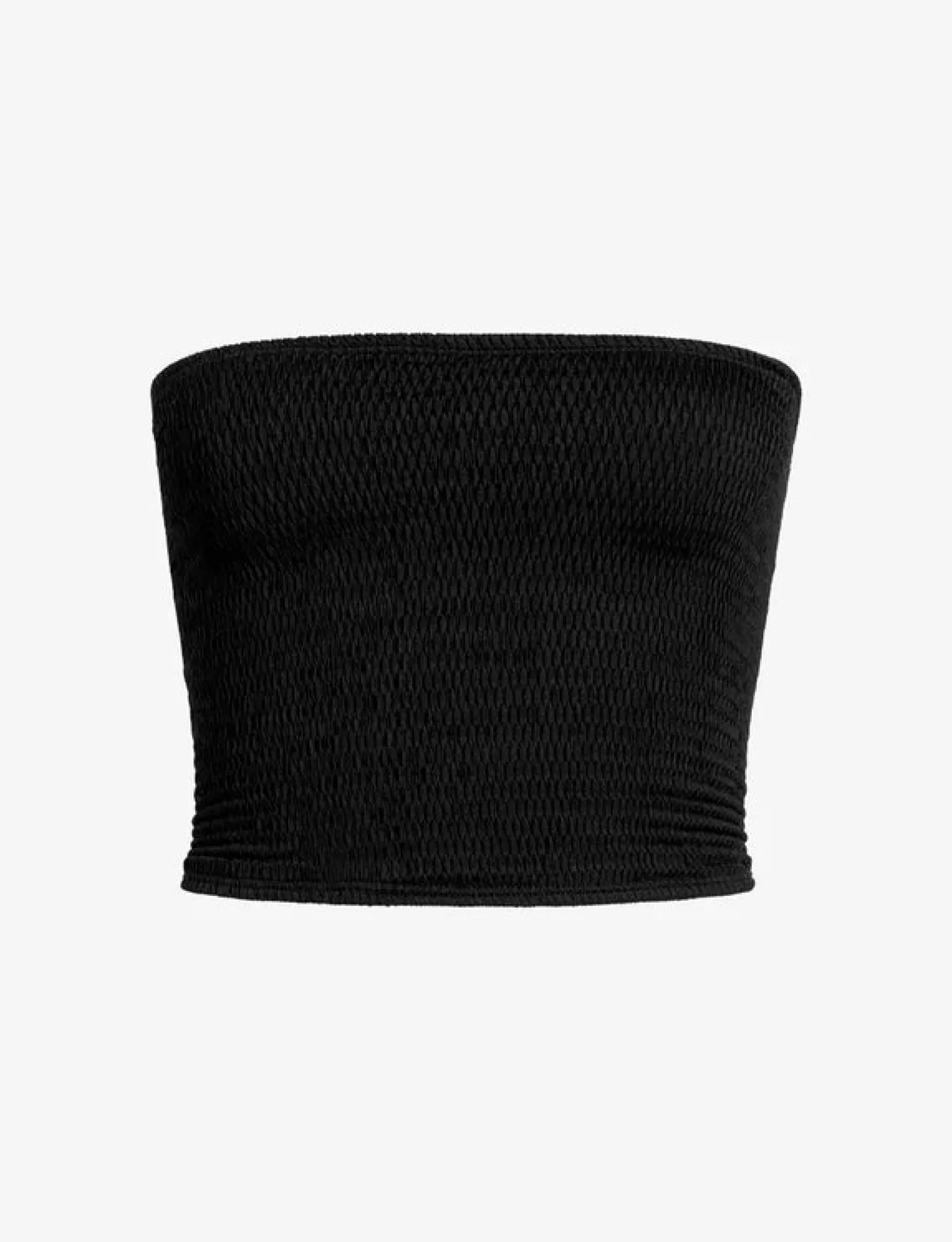 Tube Knit Tube Top Black