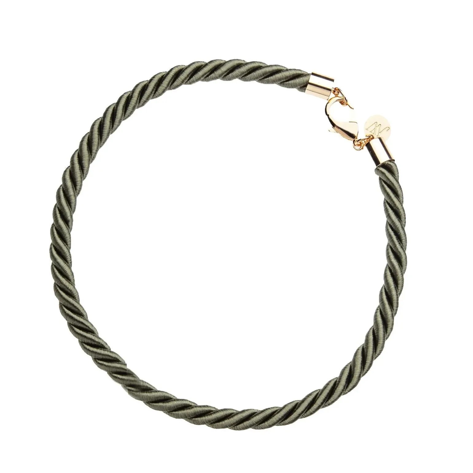 Twisted Rope Necklace Olive Green