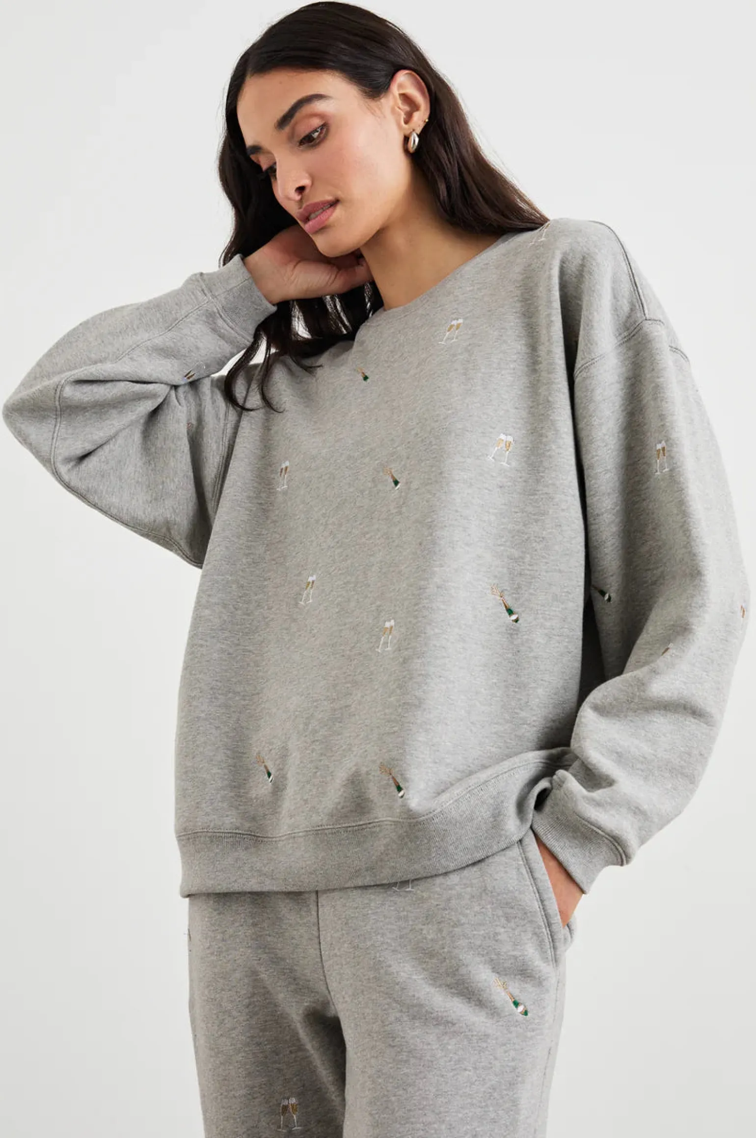 Varsity Sweatshirt Champagne Embroidery