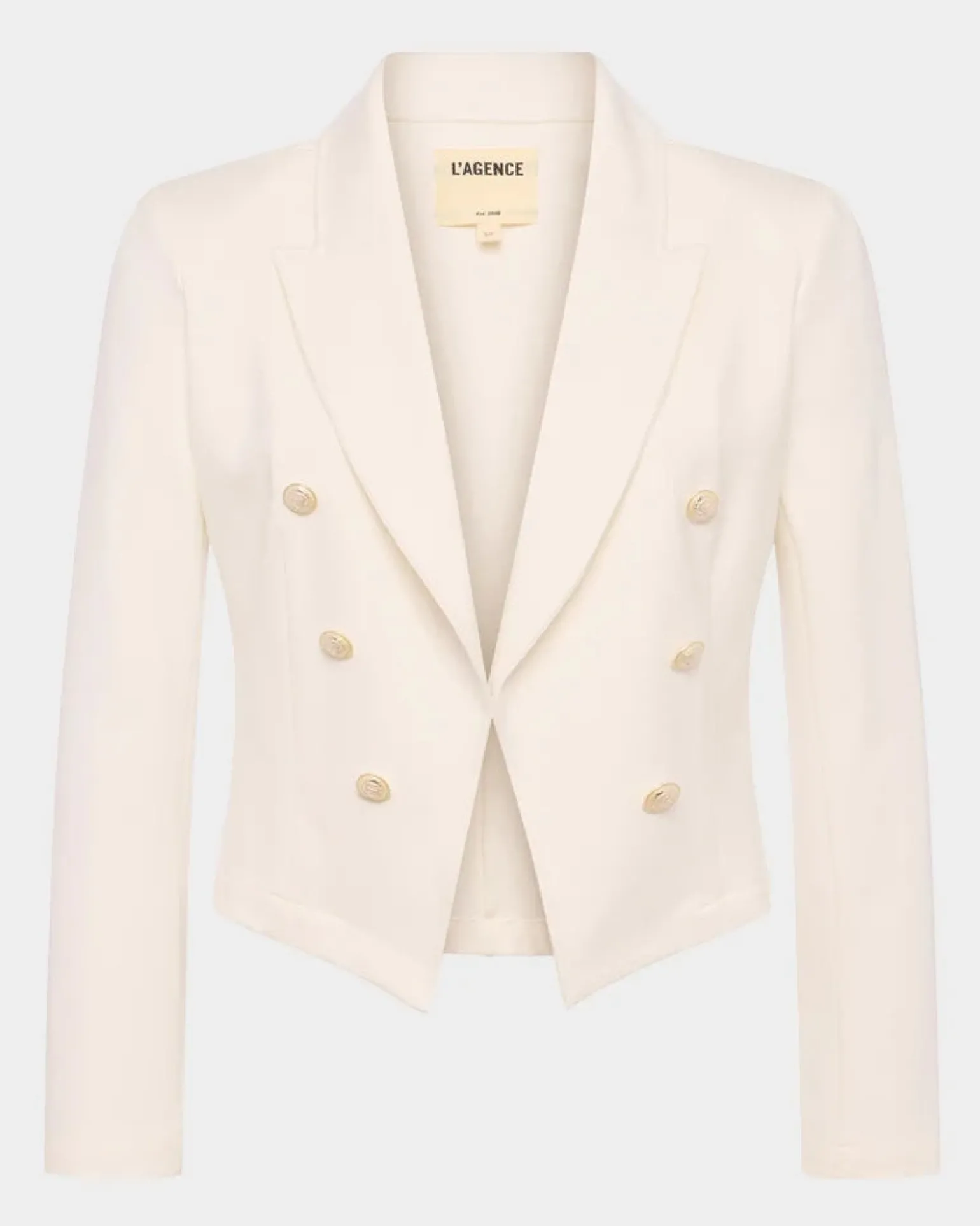 Wayne Crop Double Breasted Jacket Ivory