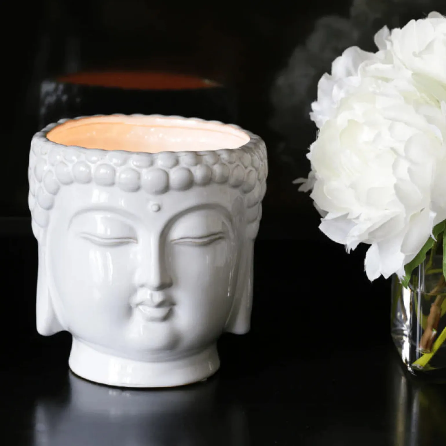 White Buddha Candle