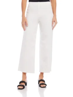 Wide Leg Cropped Pants Off White