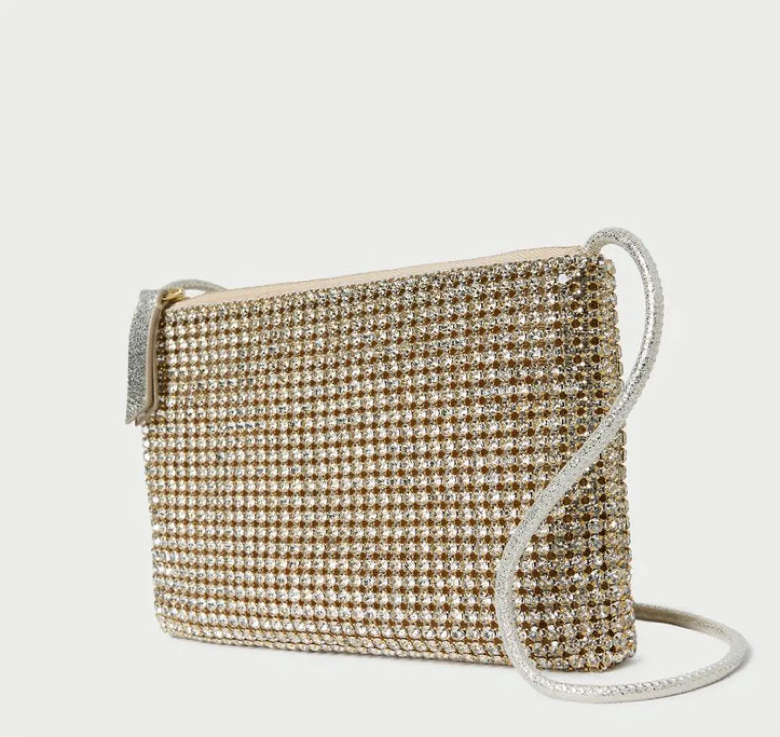 Yasmine Flat Clutch Gold Diamanté