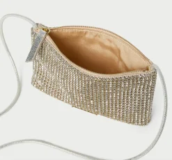 Yasmine Flat Clutch Gold Diamanté