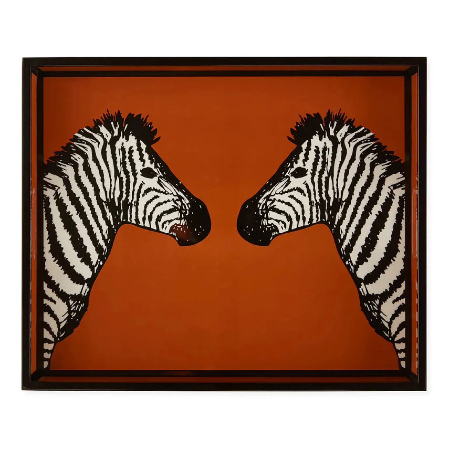 Zebra Lacquer Tray Orange
